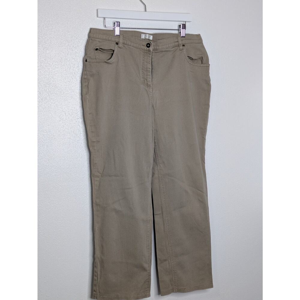 Christopher & Banks Women’s Tan Stretch Crop Pants Size 14 - Picture 2 of 9